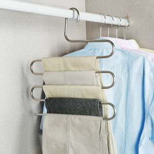 Multi-functional S-type trouser rack stainless steel multi-layer trouser rack traceless adult trouser hanger