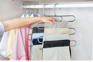 Multi-functional S-type trouser rack stainless steel multi-layer trouser rack traceless adult trouser hanger