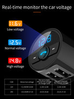 Quick USB Charger Bluetooth Car Kit FM Transmitter modulator Audio Music Mp3 Player Phone Wireless Handsfree Carkit