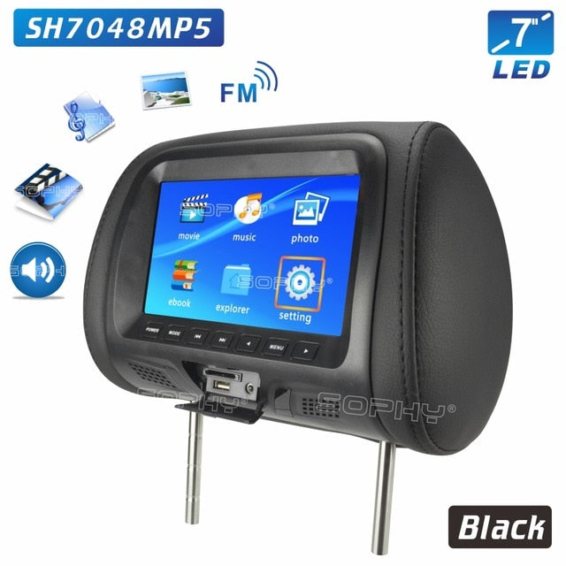 Universal 7 inches Automobile Car Headrest Monitor Rear Seat Entertainment Multimedia Player General AV USB SD MP4