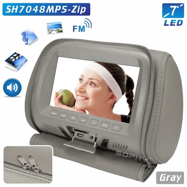 Universal 7 inches Automobile Car Headrest Monitor Rear Seat Entertainment Multimedia Player General AV USB SD MP4