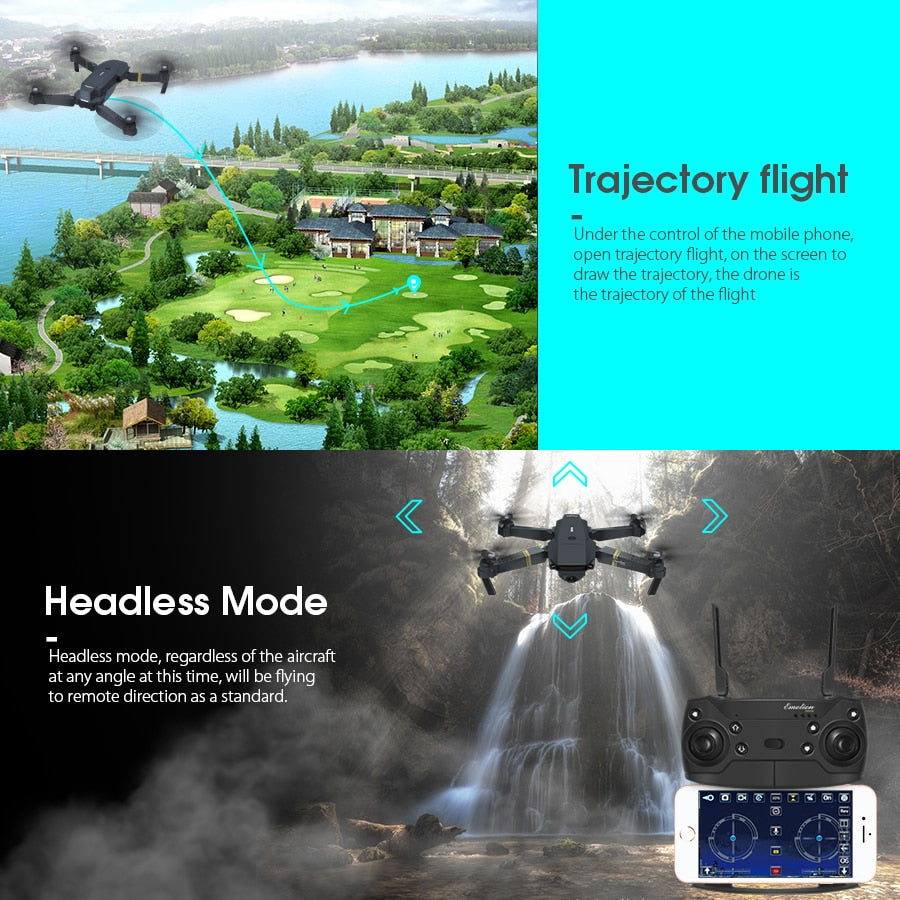 Drone Helicopter WIFI FPV With True 720P/1080P Wide Angle HD Camera High Hold Mode Foldable Arm RC Drone Quadcopter RTF VS S9HW M69