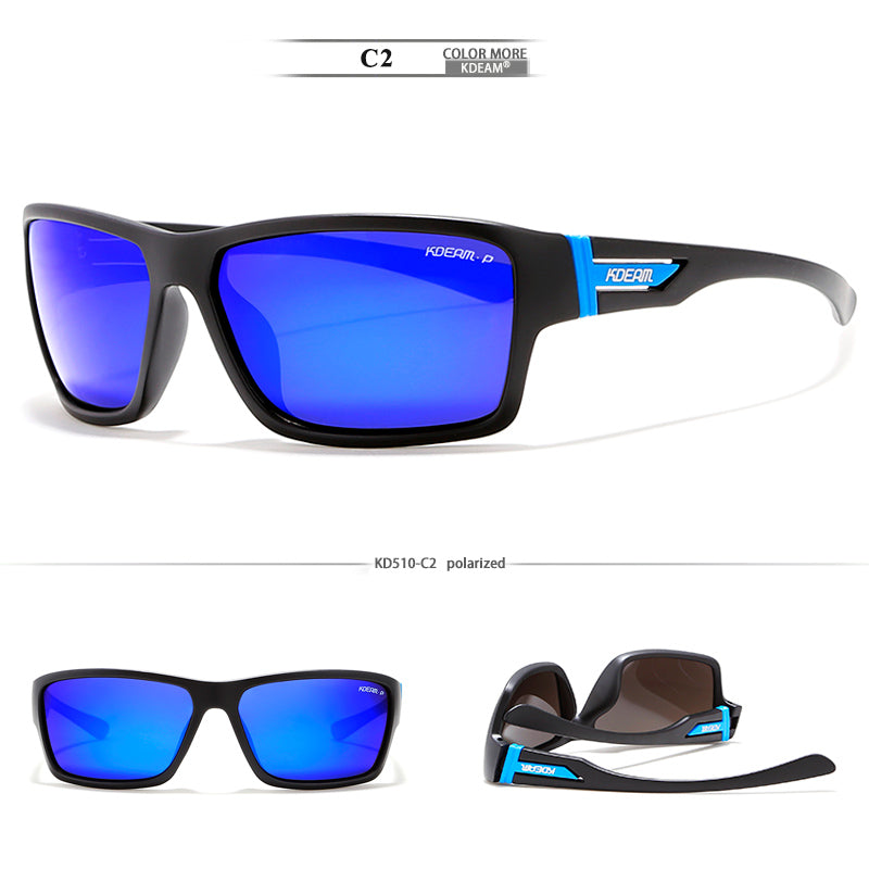 Outdoor Polarized Sunglasses Goggles Men Sun Glasses 100%UV Zipper Case Included Sports Eyewear KD510