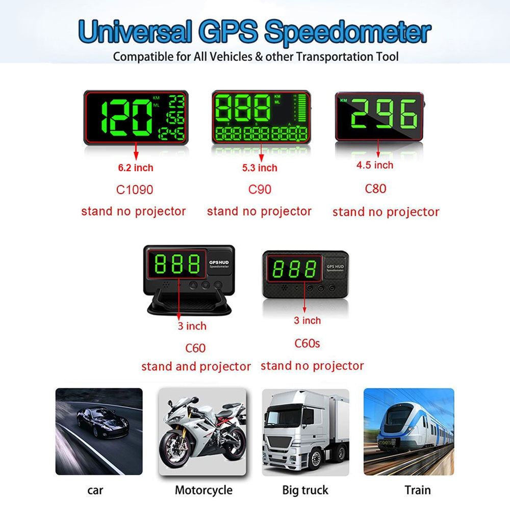 Display Car KM/h MPH Cheap C80 Auto Electronics Speed Display C90 C1090 Large Screen A100 Hud