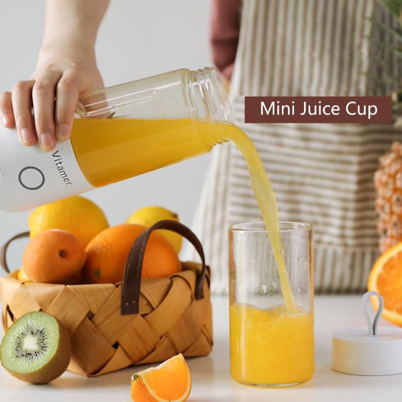 Mini Portable Electric Fruit Juicer 350ml  USB Rechargeable Smoothie Maker Blender Machine Sports Bottle Juicing Cup