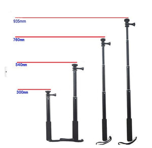 Self Selfie Stick Handheld Extendable Pole Monopod Phone Holder Adapter for Go Pro HERO 8 7 6 5 4 Xiaomi YI 4K Lite SJCAM SJ5000