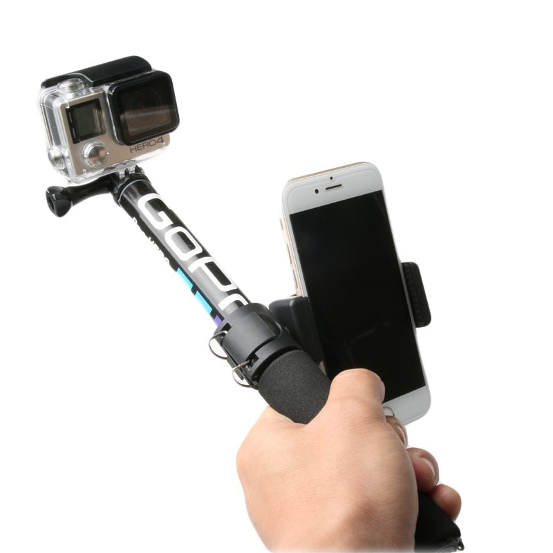 Self Selfie Stick Handheld Extendable Pole Monopod Phone Holder Adapter for Go Pro HERO 8 7 6 5 4 Xiaomi YI 4K Lite SJCAM SJ5000