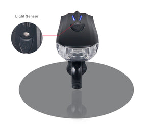 Bicycle Smart Head Light Bike Intelligent Front Lamp USB Rechargeable Handlebar LED Lantern Flashlight Movement Action Sensor