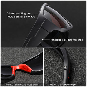 Unbreakable TR90 Sport Sunglasses Men Excellent Outdoor Driving Glasses Suit for Any Face Shades KD712