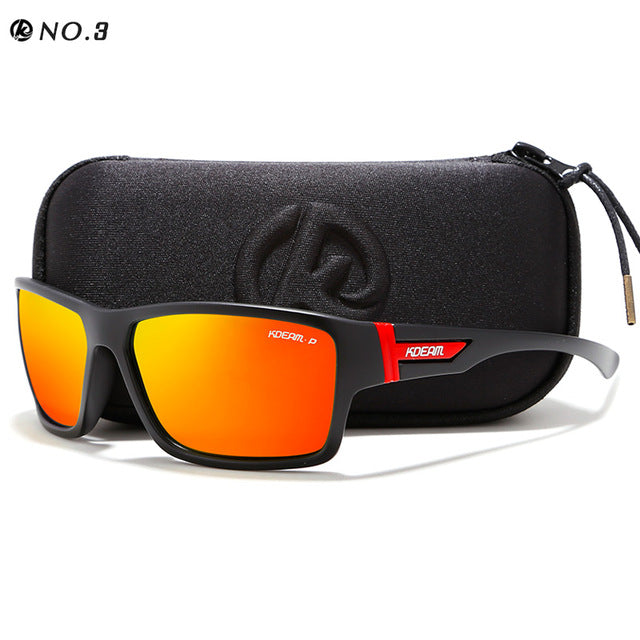 Outdoor Polarized Sunglasses Goggles Men Sun Glasses 100%UV Zipper Case Included Sports Eyewear KD510