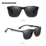 Polarized Men's Sunglasses Aluminum magnesium Temple Anti-Glare Mirror Lens Driving Square Sun glasses Male UV400