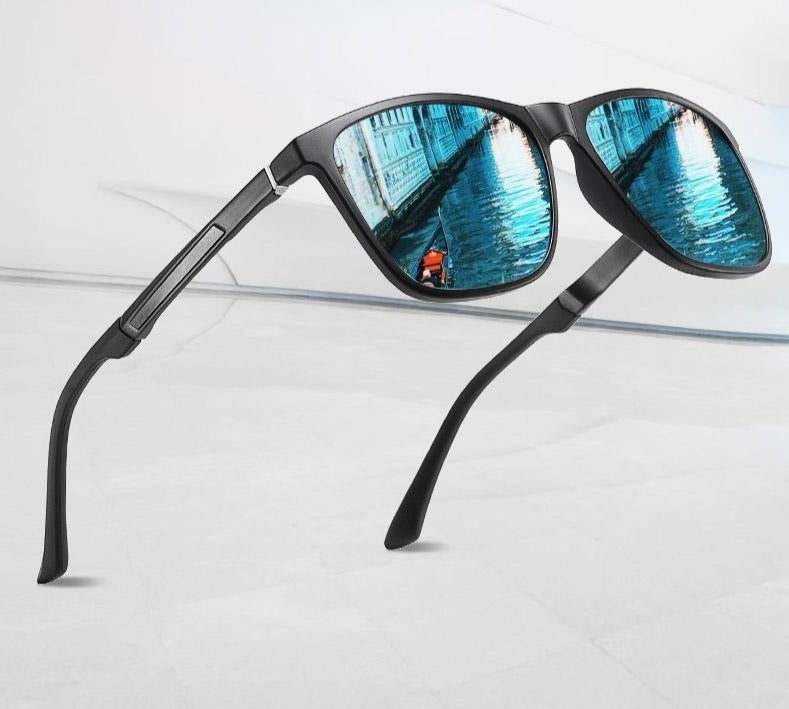 Polarized Men's Sunglasses Aluminum magnesium Temple Anti-Glare Mirror Lens Driving Square Sun glasses Male UV400