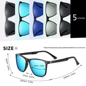 Polarized Men's Sunglasses Aluminum magnesium Temple Anti-Glare Mirror Lens Driving Square Sun glasses Male UV400