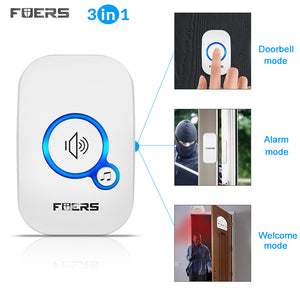 Wireless Doorbell Home Security Alarm/ Welcome Smart Doorbell 3in1 Multi-purpose Door Button 433MHz Easy Installtion