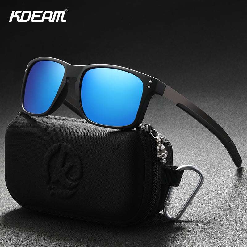 Rectangular Polarized Sunglasses Men Outdoor Driving Sun Glasses Man TR90 Flexible Frame Mix Stainless Steel Temple