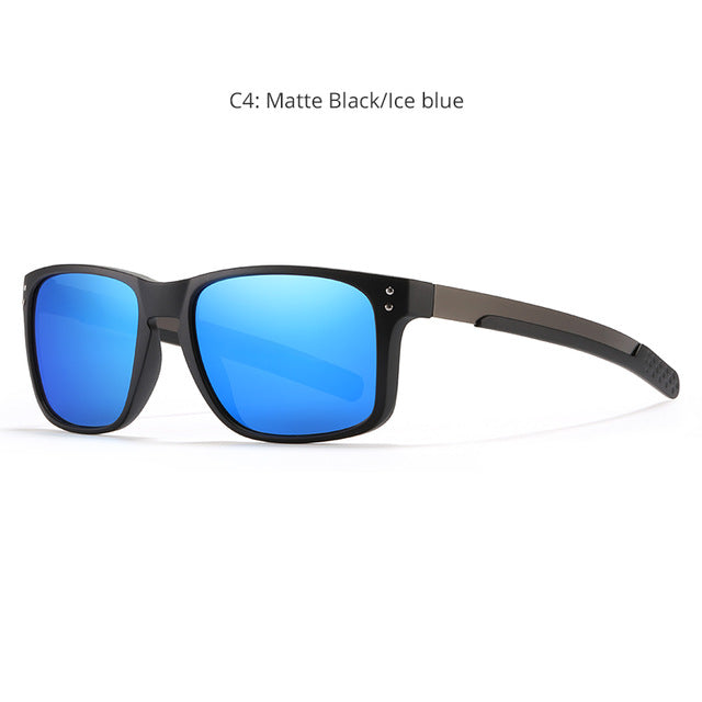 Rectangular Polarized Sunglasses Men Outdoor Driving Sun Glasses Man TR90 Flexible Frame Mix Stainless Steel Temple