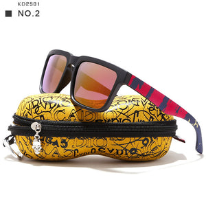 Eye-catching Function Polarized Sunglasses For Men Matte Black Frame Fit. Painting Temples Play-Cool Sun Glasses With Case