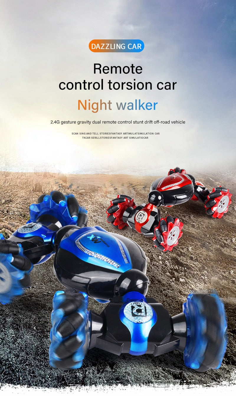 RC Car 4WD Radio Control Stunt Car Gesture Induction Twisting Off-road Vehicle Light Music Drift Toy High Speed Climbing RC Cars