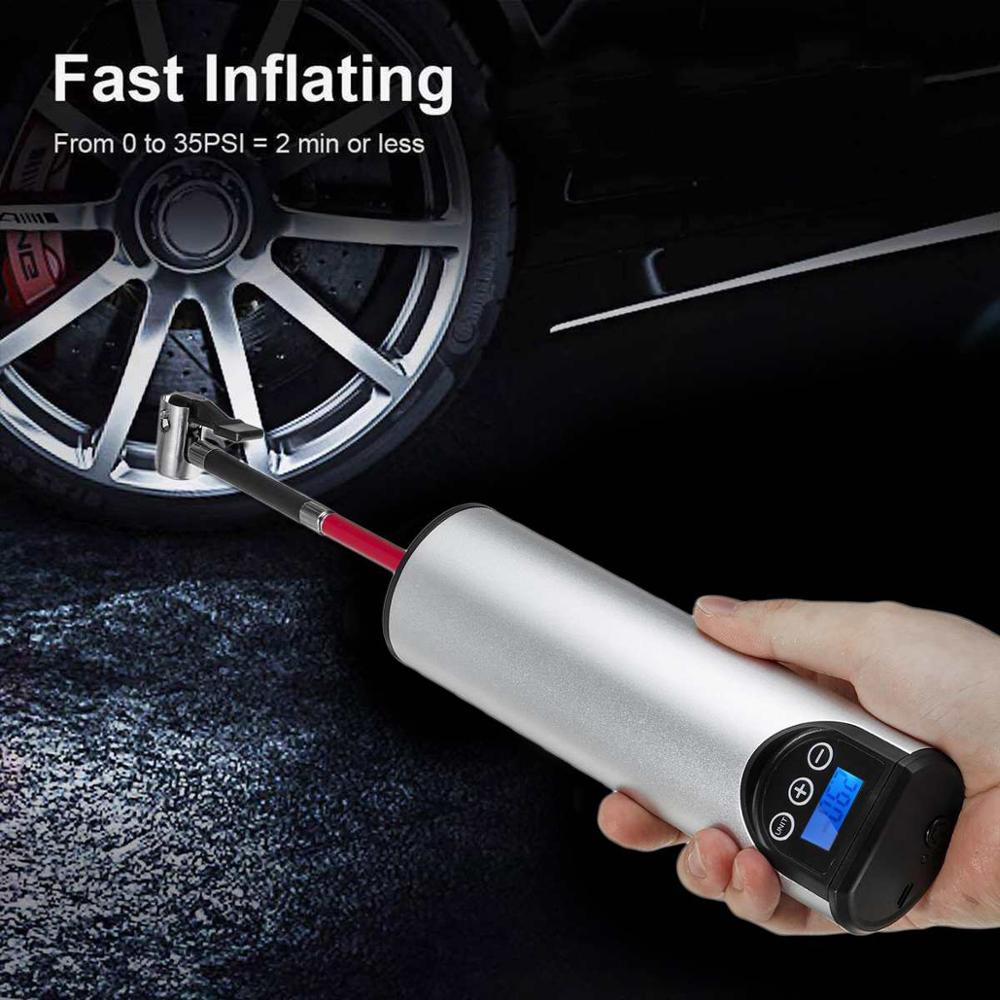 Air Compressor Electric Air pump with Tire Pressure LCD Display Wireless Portable Tire Inflator for Car Bicycles