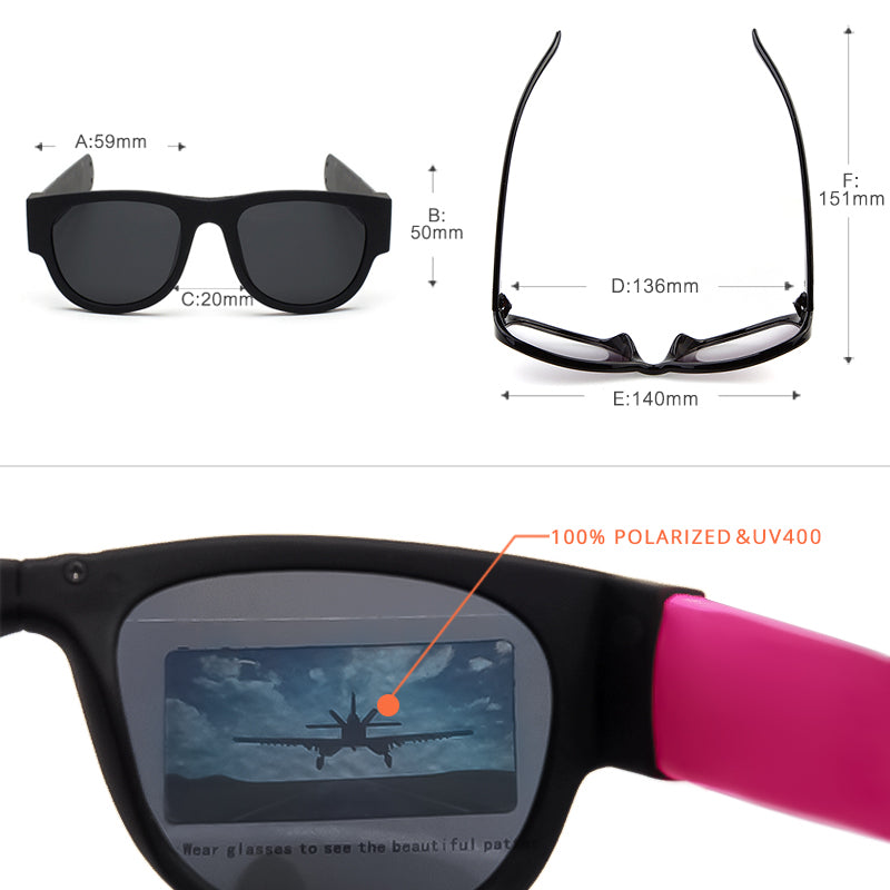 New Circle Round Sunglasses Polarized For Men and Women Outdoor Fold Sun Glasses Portable With case Anti UV400Rays CE