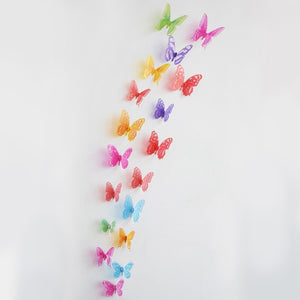 18pcs/lot 3d Effect Crystal Butterflies Wall Sticker Beautiful Butterfly for Kids Room Wall Decals Home Decoration On the Wall