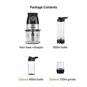 Portable Personal Blender Mixer Food Processor With Chopper Bowl 600ml Juicer Bottle Meat Grinder Baby Food Maker
