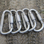 6pcs/lot Carabiner Travel Kit Camping Equipment Alloy Aluminum Survival Gear Camp Mountaineering Hook Mosqueton Carabiner