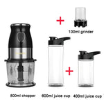 Portable Personal Blender Mixer Food Processor With Chopper Bowl 600ml Juicer Bottle Meat Grinder Baby Food Maker
