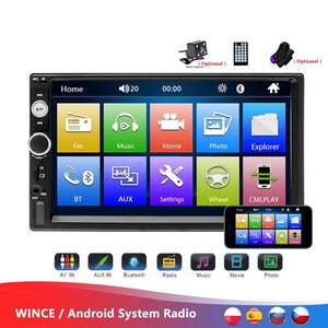 Universal 2 din Car Multimedia Player Autoradio 2din Stereo 7" Touch Screen Video MP5 Player Auto Radio Backup Camera