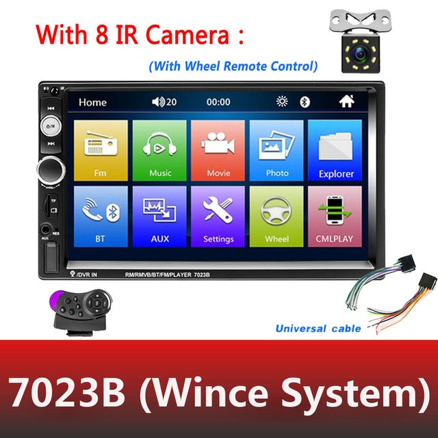 Universal 2 din Car Multimedia Player Autoradio 2din Stereo 7" Touch Screen Video MP5 Player Auto Radio Backup Camera