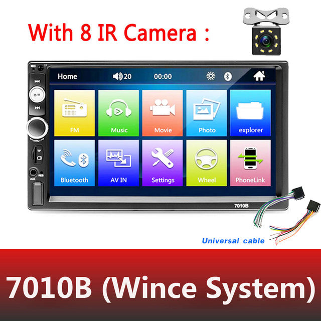 Universal 2 din Car Multimedia Player Autoradio 2din Stereo 7" Touch Screen Video MP5 Player Auto Radio Backup Camera