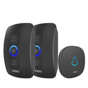 Home Security Welcome Wireless Doorbell Smart Chimes Doorbell Alarm LED light 32 Songs with Waterproof Touch Button