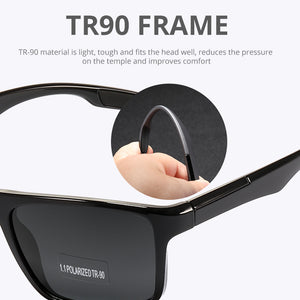 Rectangular Ultra Light TR90 Sunglasses Men Polarized TAC 1.1mm Thickness Lens Driving Sun Glasses Women Sports