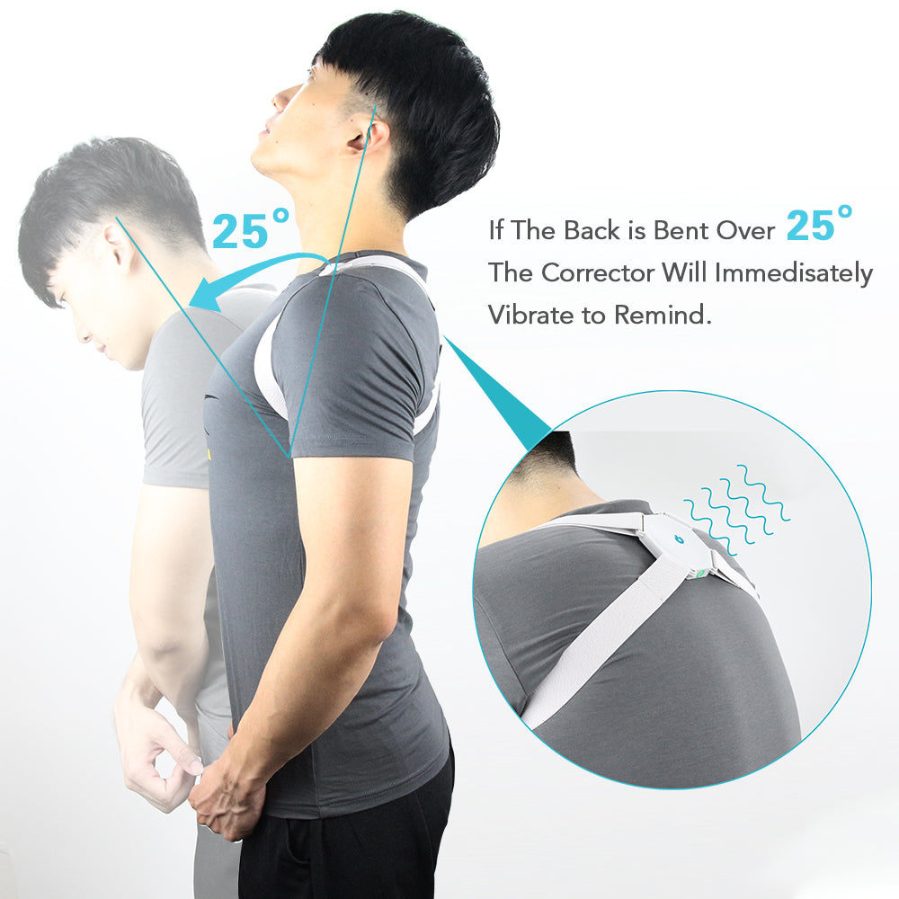 Adjustable Intelligent Posture Trainer Smart Posture Corrector Upper Back Brace Clavicle Support for Men and Women Pain Relief