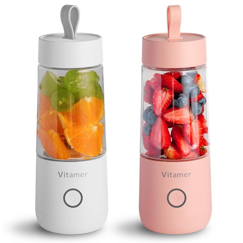Mini Portable Electric Fruit Juicer 350ml  USB Rechargeable Smoothie Maker Blender Machine Sports Bottle Juicing Cup