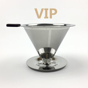 Stainless Steel Coffee Filter Holder Reusable Coffee Filters Dripper v60 Drip Coffee Baskets