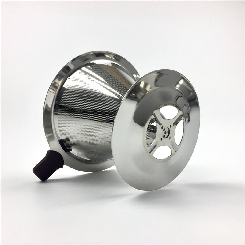 Stainless Steel Coffee Filter Holder Reusable Coffee Filters Dripper v60 Drip Coffee Baskets