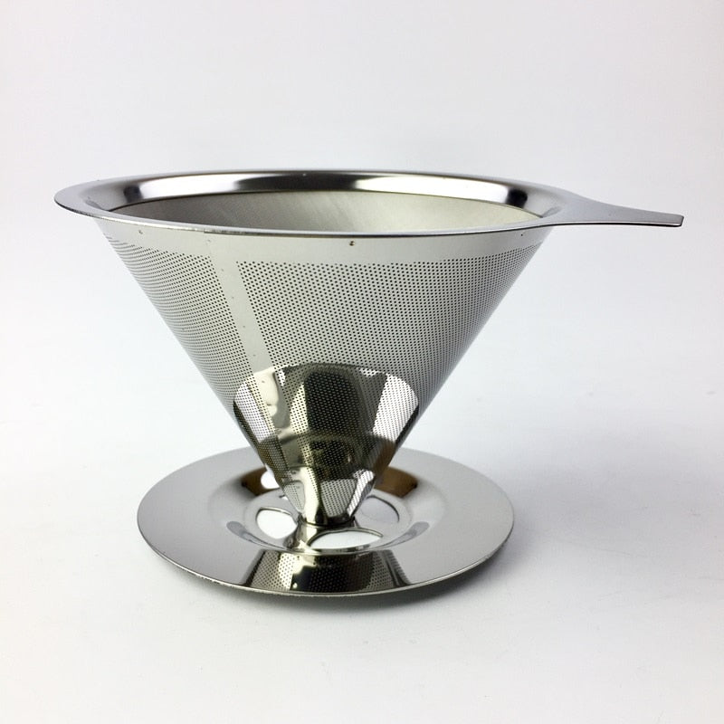 Stainless Steel Coffee Filter Holder Reusable Coffee Filters Dripper v60 Drip Coffee Baskets