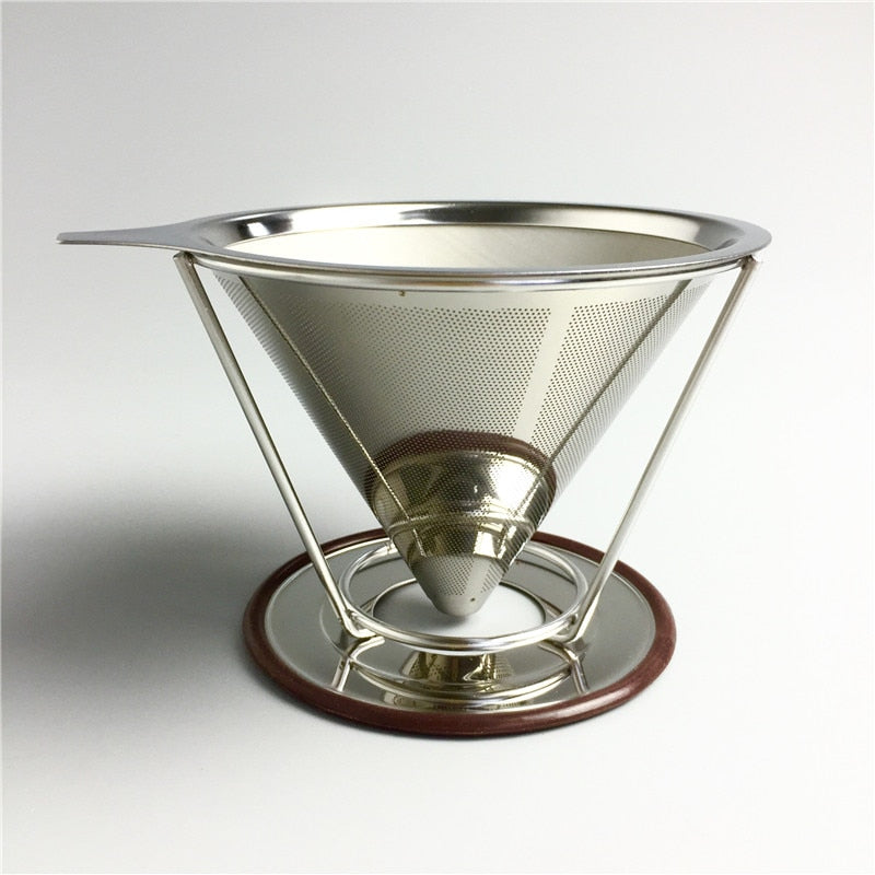 Stainless Steel Coffee Filter Holder Reusable Coffee Filters Dripper v60 Drip Coffee Baskets