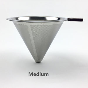 Stainless Steel Coffee Filter Holder Reusable Coffee Filters Dripper v60 Drip Coffee Baskets