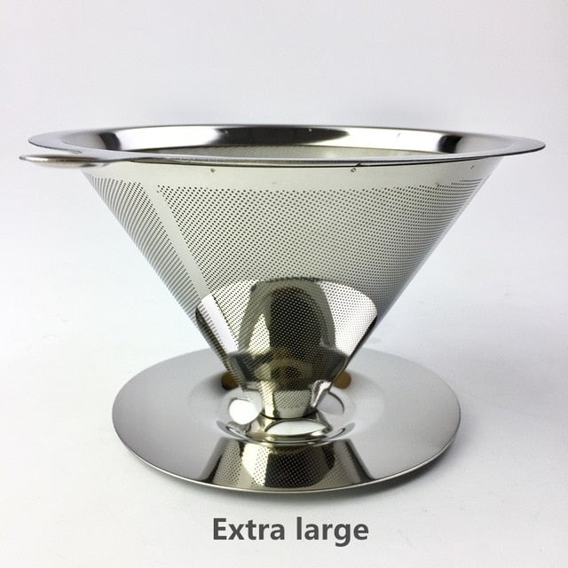 Stainless Steel Coffee Filter Holder Reusable Coffee Filters Dripper v60 Drip Coffee Baskets