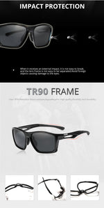 Impact Resistance TR90 Men's Sunglasses Polarized Lens Tank Hinges Ultra Light Sun Glasses Bending Freely KD626