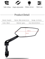 Bicycle Rear View Mirror Bike Cycling Wide Range Back Sight Reflector Adjustable Left Right Mirrors