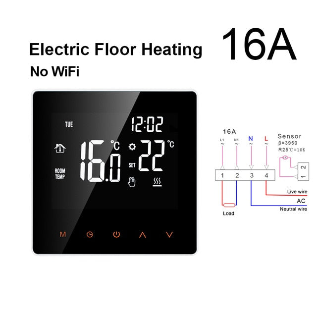 Tuya WiFi Smart Thermostat, Electric floor Heating Water/Gas Boiler Temperature Remote Controller for Google Home, Alexa