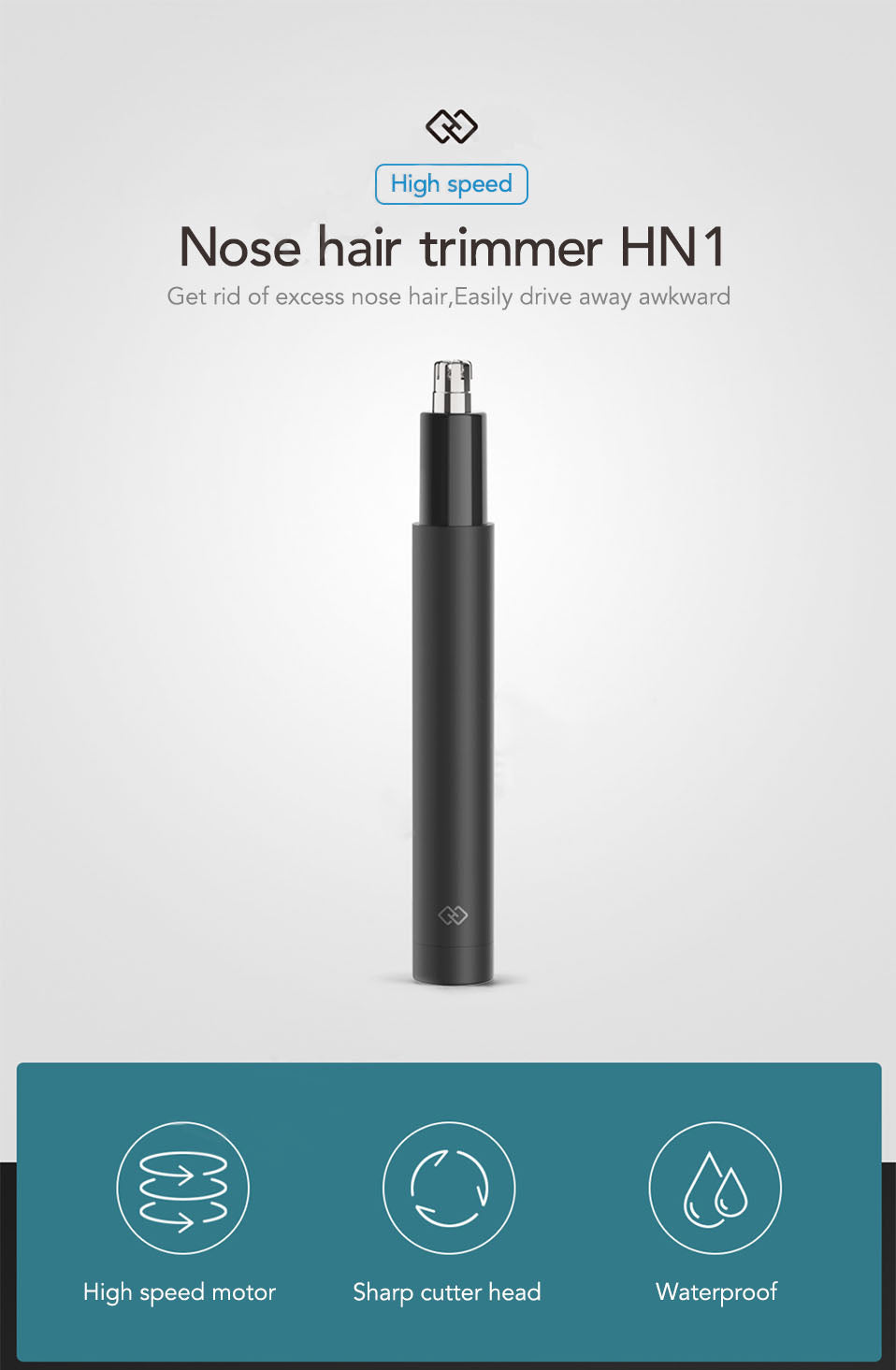 Electric Mini Nose Hair Trimmer HN1 Portable Ear Nose Hair Shaver Clipper Waterproof Safe Cleaner Tool For Men M56