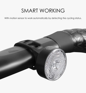 Bike Warning Front Light 20 Lumens USB Charge Smart LED Lamp Spot light 90° Waterproof Bicycle light Cycling Accessories