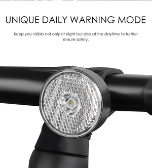 Bike Warning Front Light 20 Lumens USB Charge Smart LED Lamp Spot light 90° Waterproof Bicycle light Cycling Accessories