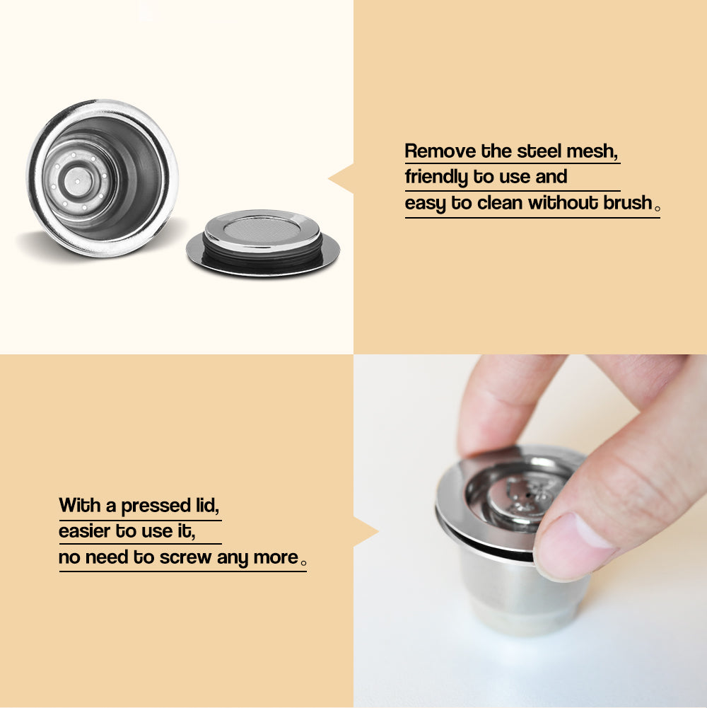 For Nespresso Reutilisable Refillable Capsule Crema Espresso Reusable New Refillable For Nespresso