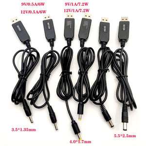 USB power boost line DC 5V to DC 9V / 12V Step UP Module USB Converter Adapter Cable 3.5*1.35mm 4.0*1.7mm 5.5*2.1mm Plug