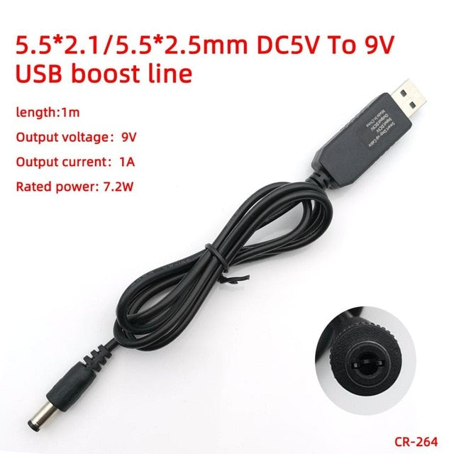 USB power boost line DC 5V to DC 9V / 12V Step UP Module USB Converter Adapter Cable 3.5*1.35mm 4.0*1.7mm 5.5*2.1mm Plug